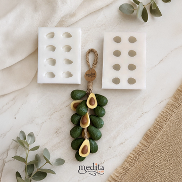 2’li Avokado Silikon Mum ve Sabun Kalıbı | 8 Tam + 8 Yarım