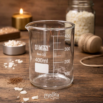 400 ml Boro 3.3 Cam Beher | Mum ve Sabun Yapımı İçin