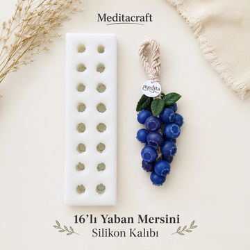 16 gözlü yaban mersini silikon kalıbı