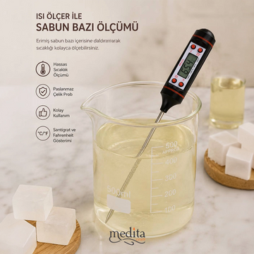 Dijital Isı Ölçer | Mum ve Sabun İçin Sıcaklık Ölçer