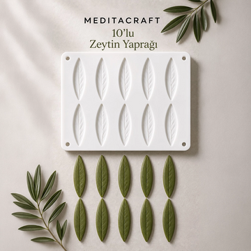 Zeytin Yaprağı Silikon Mum ve Sabun Kalıbı | 10’lu