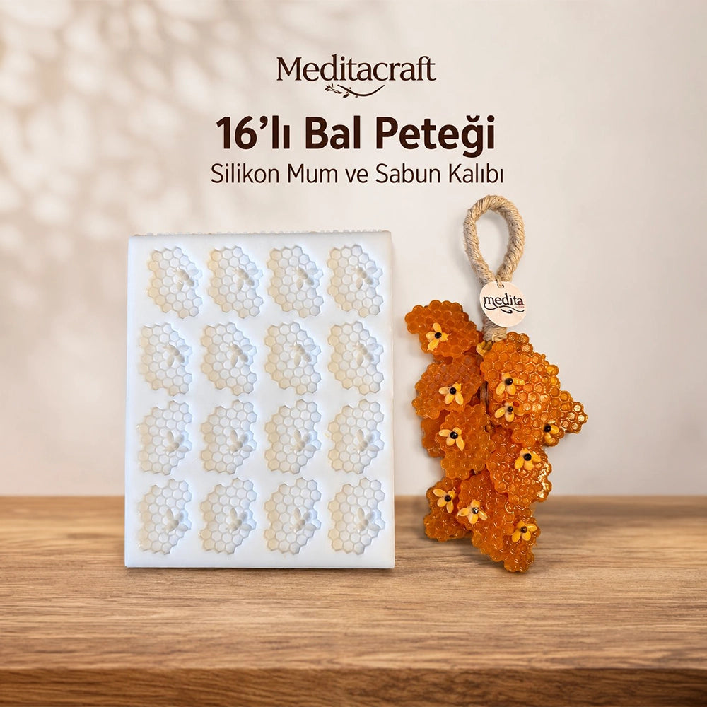 Bal Peteği Silikon Mum ve Sabun Kalıbı | 16 Gözlü