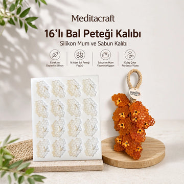 Bal Peteği Silikon Mum ve Sabun Kalıbı | 16 Gözlü