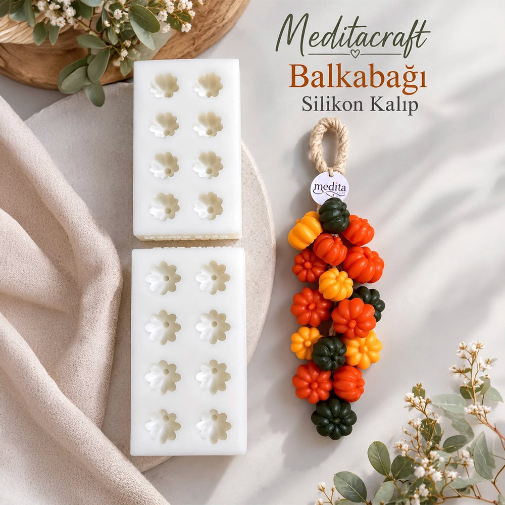 Balkabağı Silikon Mum ve Sabun Kalıbı | Küçük ve Büyük Boy