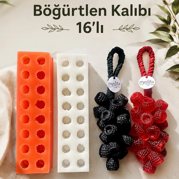 Böğürtlen Silikon Mum ve Sabun Kalıbı | 16 Gözlü