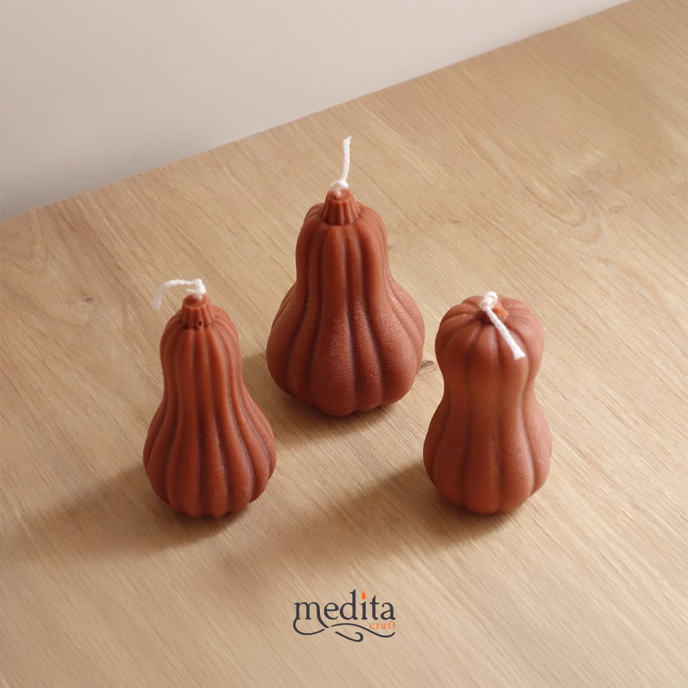 Büyük Boy Uzun Kabak Silikon Mum Kalıbı | 3 Model, Sabun ve Mum İçin