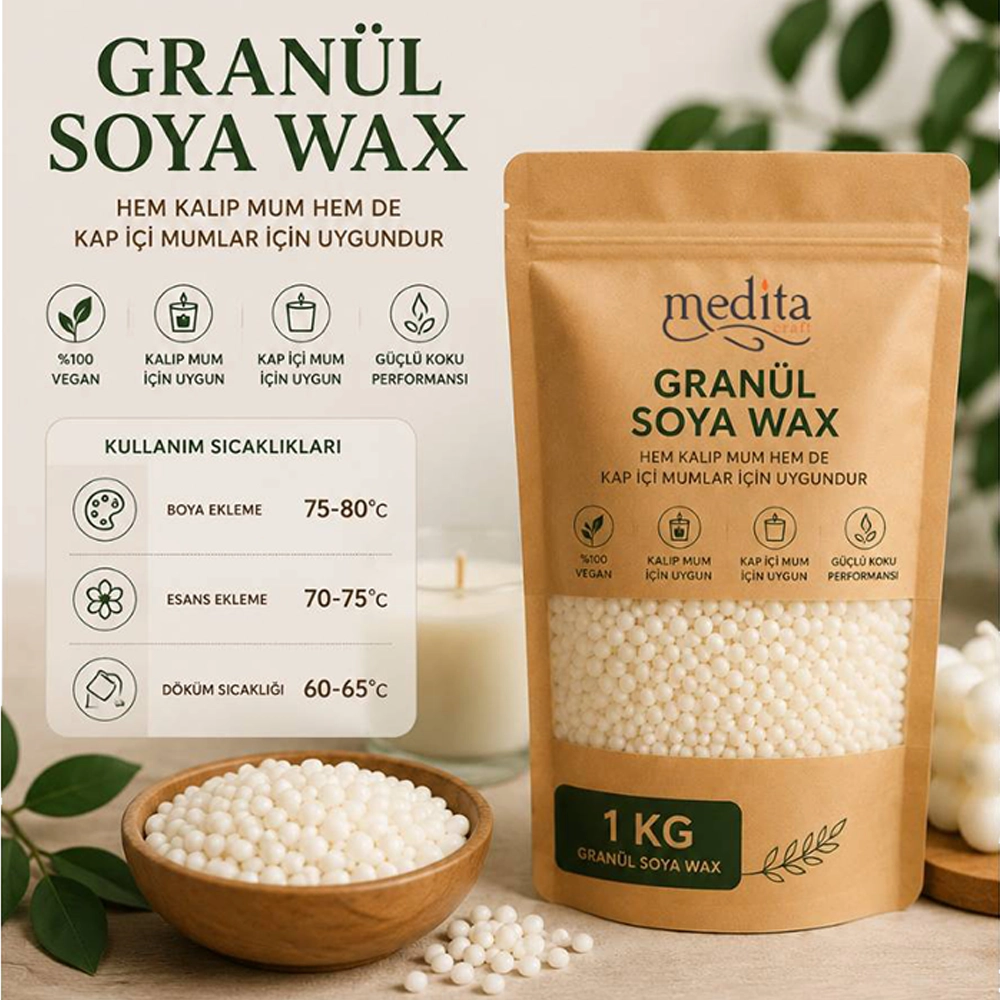 Boncuk Soya Wax | Kap İçi ve Kalıp Mum Yapımı İçin