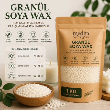 Boncuk Soya Wax | Kap İçi ve Kalıp Mum Yapımı İçin