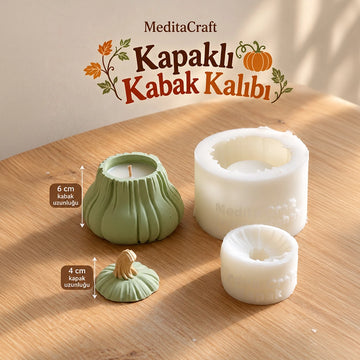 Kapaklı Kabak Silikon Mum Kalıbı | 2 Parçalı Mum Kalıbı