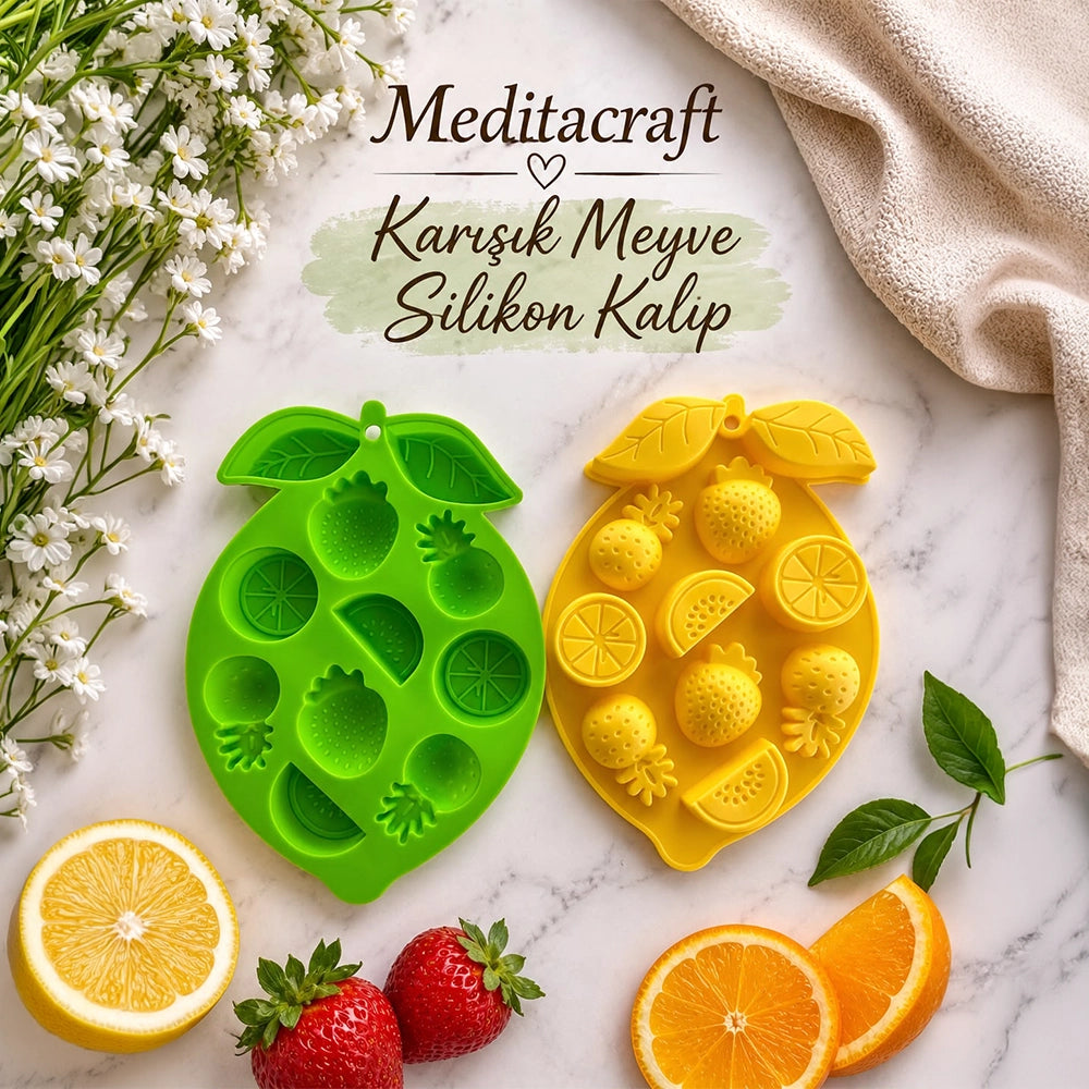Karışık Meyve Silikon Kalıbı | Sabun, Mum ve Gıda Kullanımına Uygun