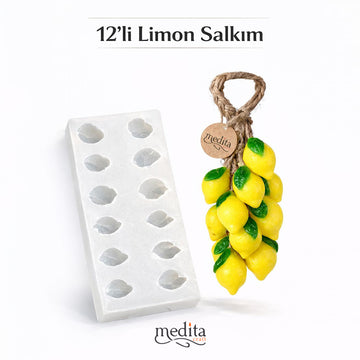 Limon Silikon Mum ve Sabun Kalıbı | Yapraklı 12 Gözlü