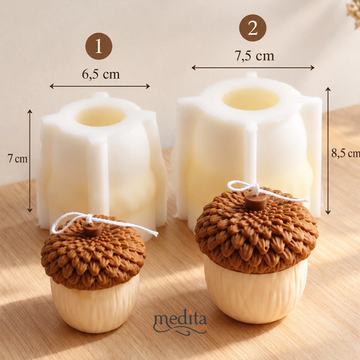Palamut Silikon Mum Kalıbı | Meşe Palamudu, Sabun ve Mum İçin