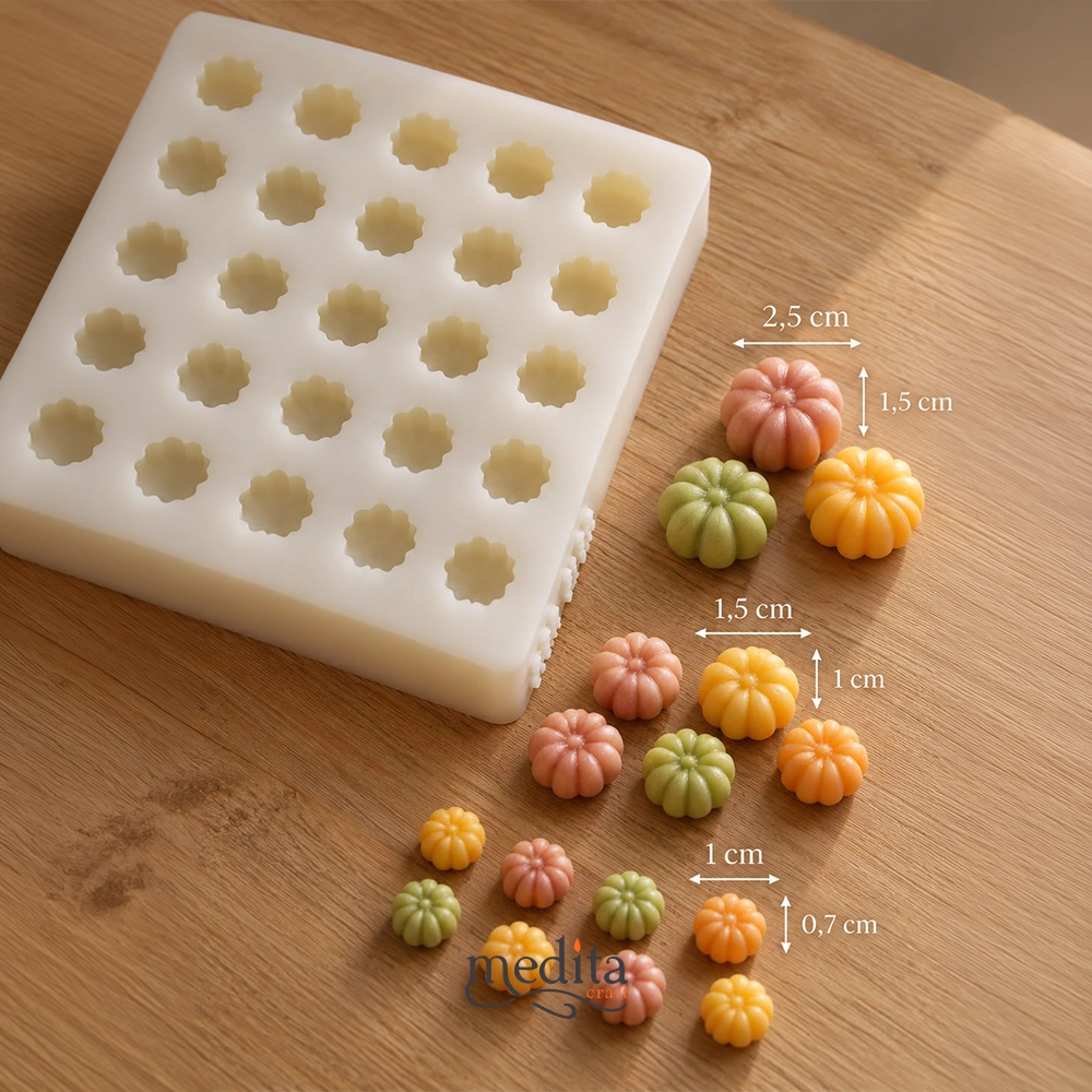 Minik Çoklu Kabak Silikon Mum Kalıbı | 30 Gözlü, 3 Boy