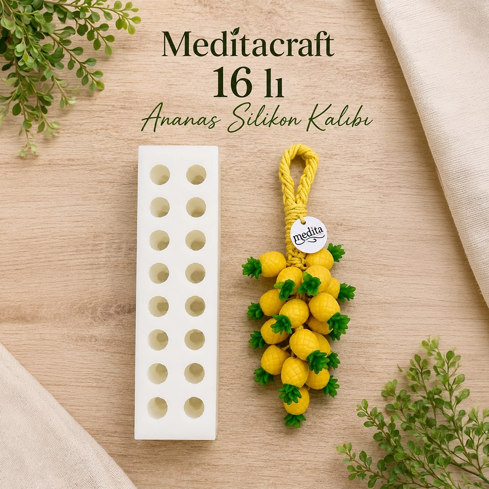 Ananas Silikon Mum ve Sabun Kalıbı | 16 Gözlü