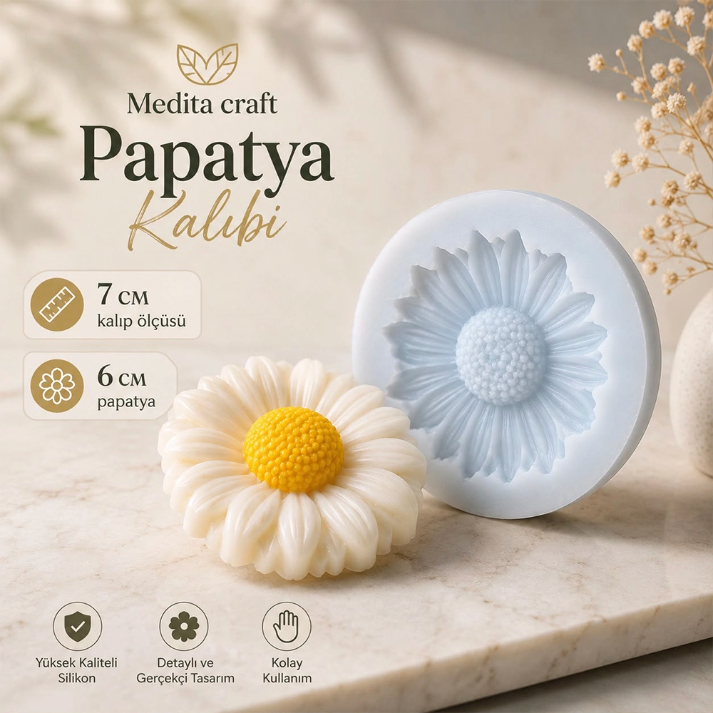 Papatya Silikon Mum ve Sabun Kalıbı