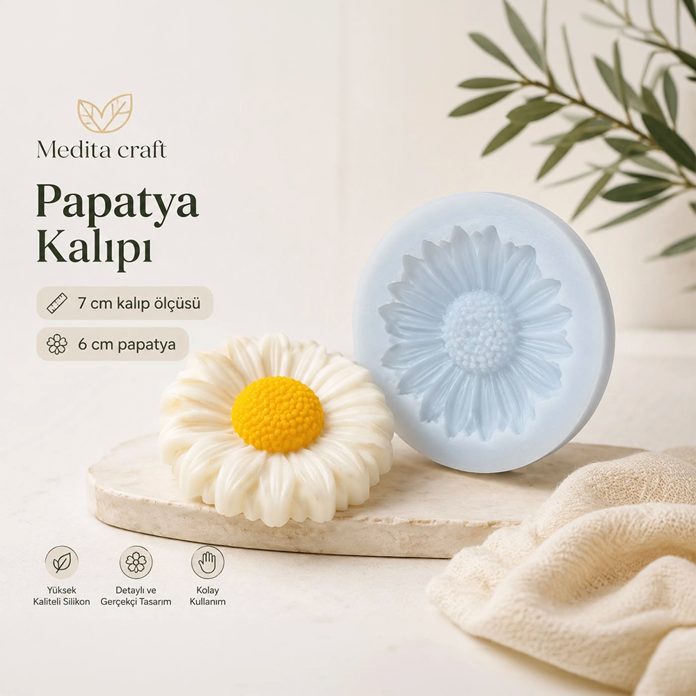 Papatya Silikon Mum ve Sabun Kalıbı